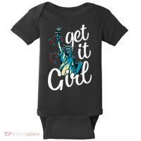 Statue of Liberty Get It American Flag 4th of July Baby Bodysuit thumb 0