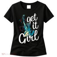Statue of Liberty Get It American Flag 4th of July Women's T-Shirt thumb 0