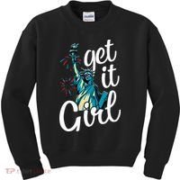 Statue of Liberty Get It American Flag 4th of July Kids Sweatshirt thumb 0