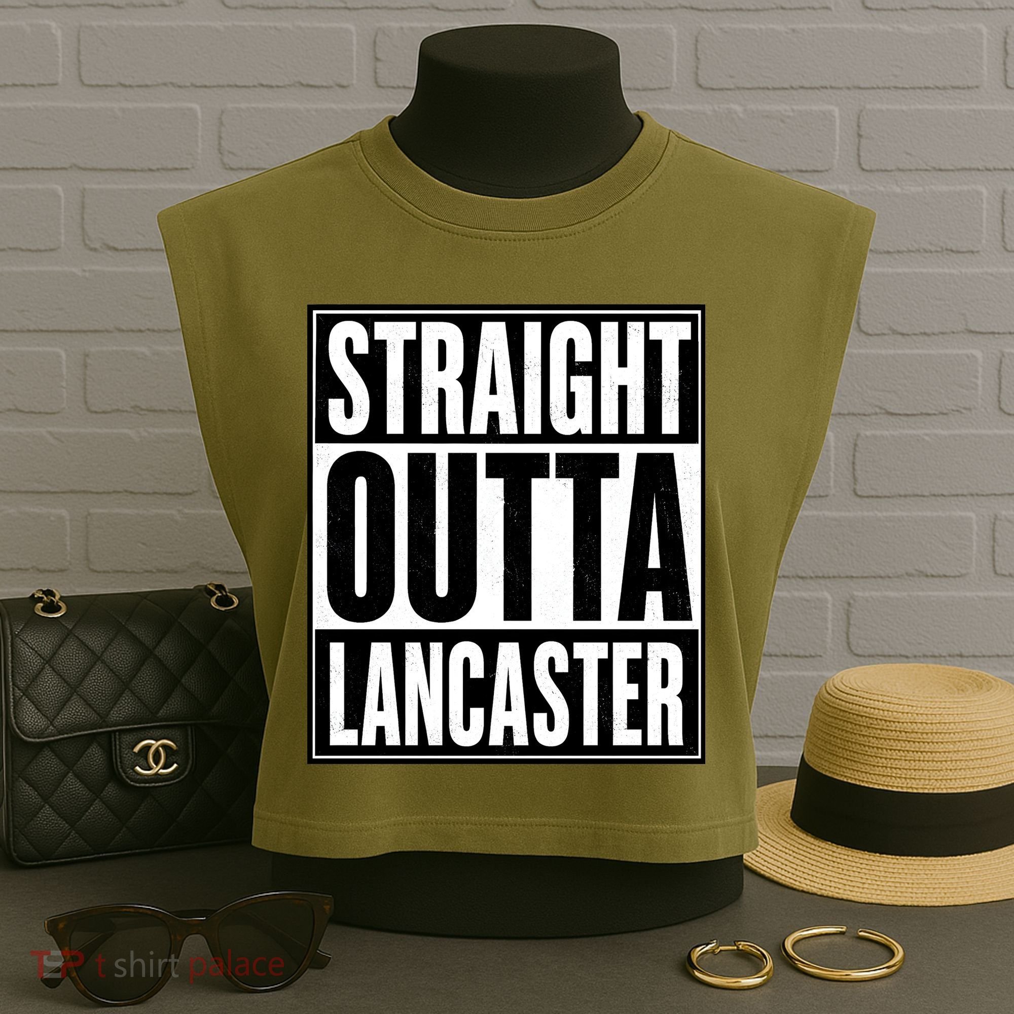 Straight Outta Lancaster Garment-Dyed Women's Muscle Tee