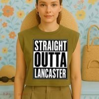Straight Outta Lancaster Garment-Dyed Women's Muscle Tee thumb 4