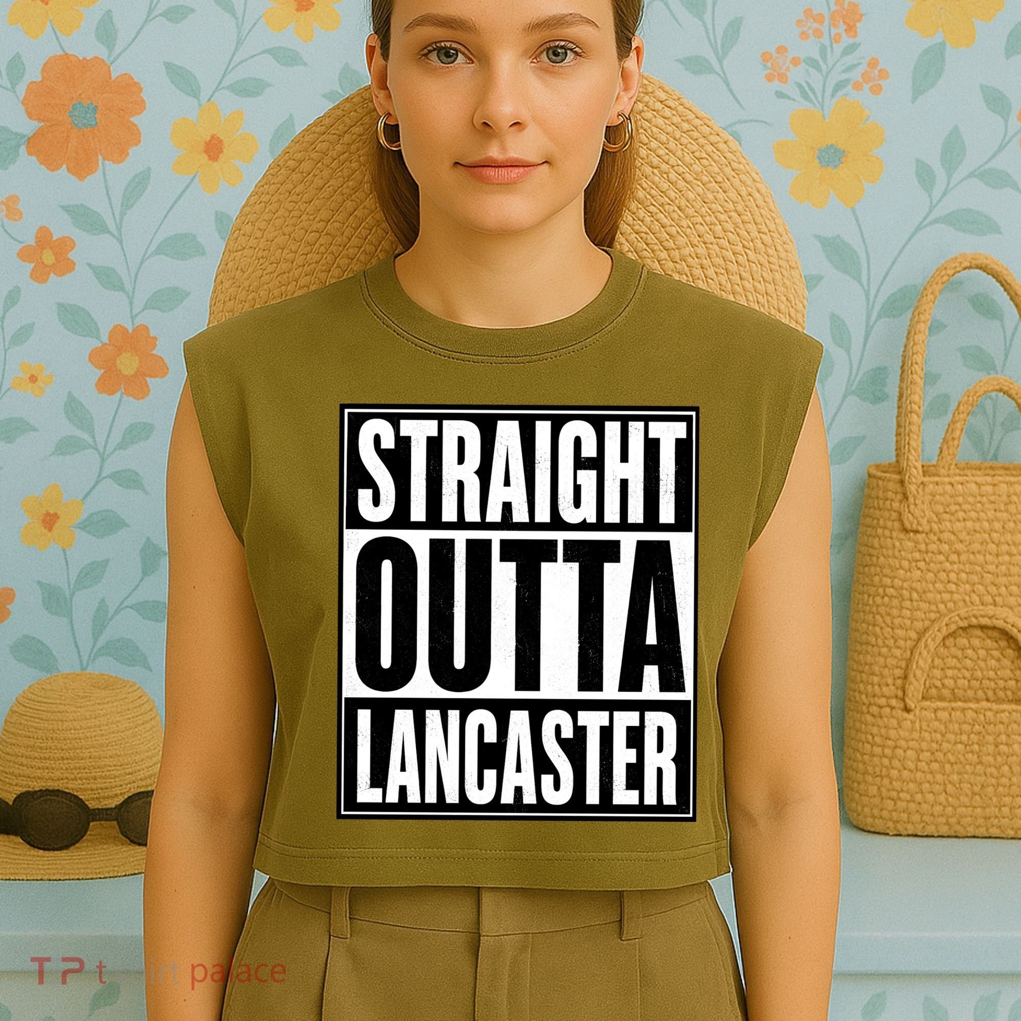 Straight Outta Lancaster Garment-Dyed Women's Muscle Tee