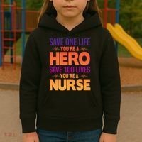 Save One Life You're A Hero Save 100 Lives You're A Nurse Kids Hoodie thumb 3