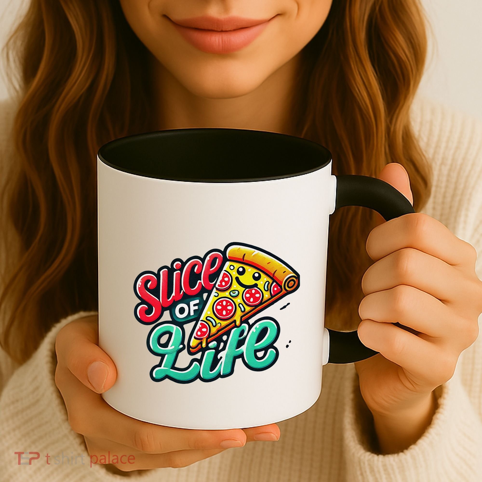 Slice Of Life Cartoon Pizza Coffee Mug