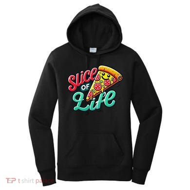 Slice Of Life Cartoon Pizza Women's Hoodie
