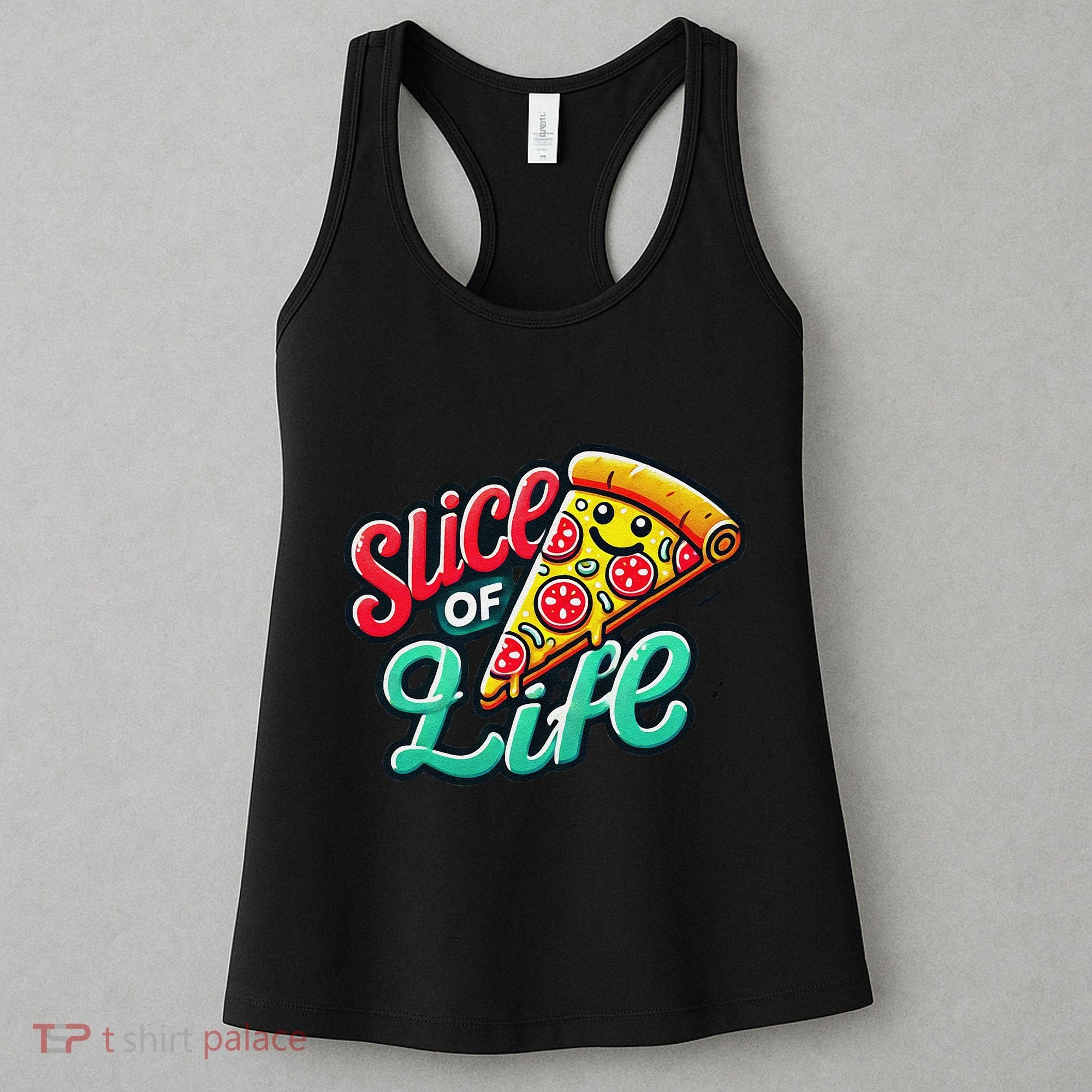 Slice Of Life Cartoon Pizza Women's Tank Top