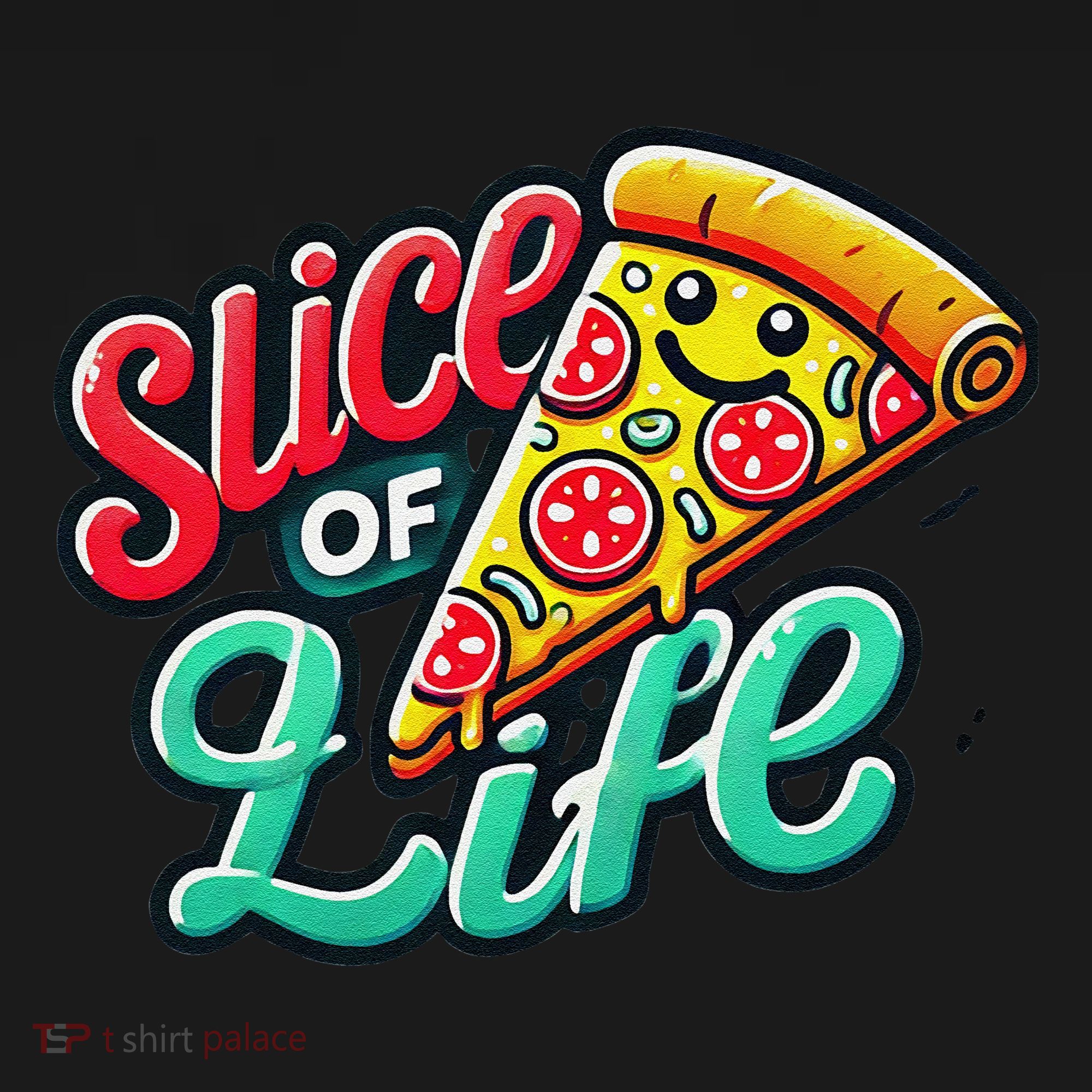 Slice Of Life Cartoon Pizza Women's Tank Top
