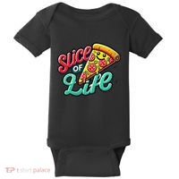 Slice Of Life Cartoon Pizza Baby Bodysuit thumb 0