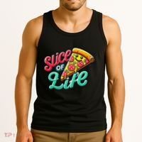Slice Of Life Cartoon Pizza Tank Top thumb 3
