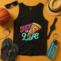 Slice Of Life Cartoon Pizza Tank Top thumb 4