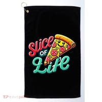 Slice Of Life Cartoon Pizza Golf Towel thumb 0