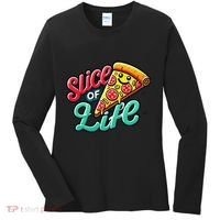 Slice Of Life Cartoon Pizza Women's Long Sleeve Shirt thumb 0