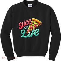 Slice Of Life Cartoon Pizza Kids Sweatshirt thumb 0