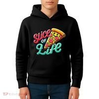 Slice Of Life Cartoon Pizza Kids Hoodie thumb 4