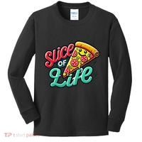Slice Of Life Cartoon Pizza Kids Long Sleeve Shirt thumb 0