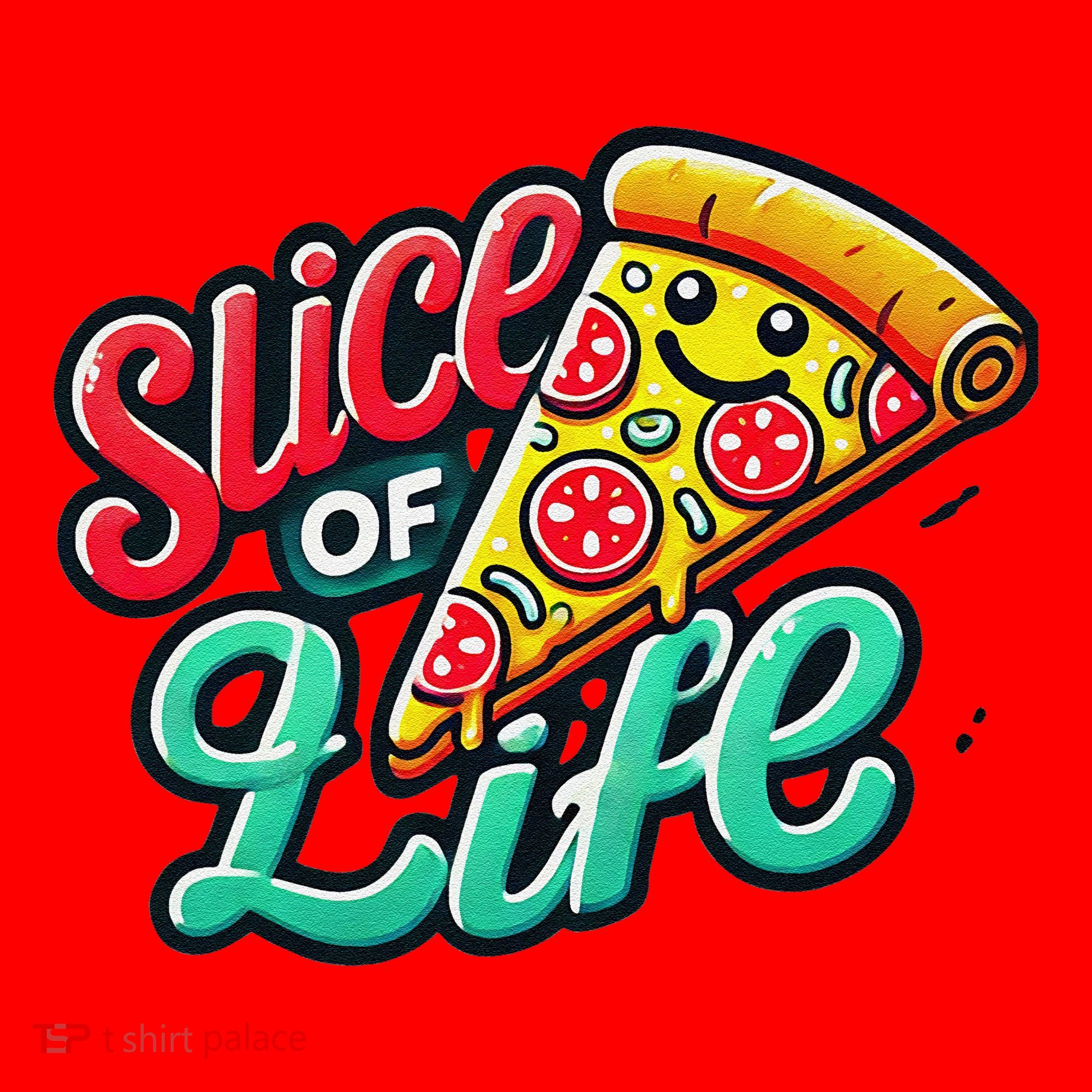 Slice Of Life Cartoon Pizza Santa Hat