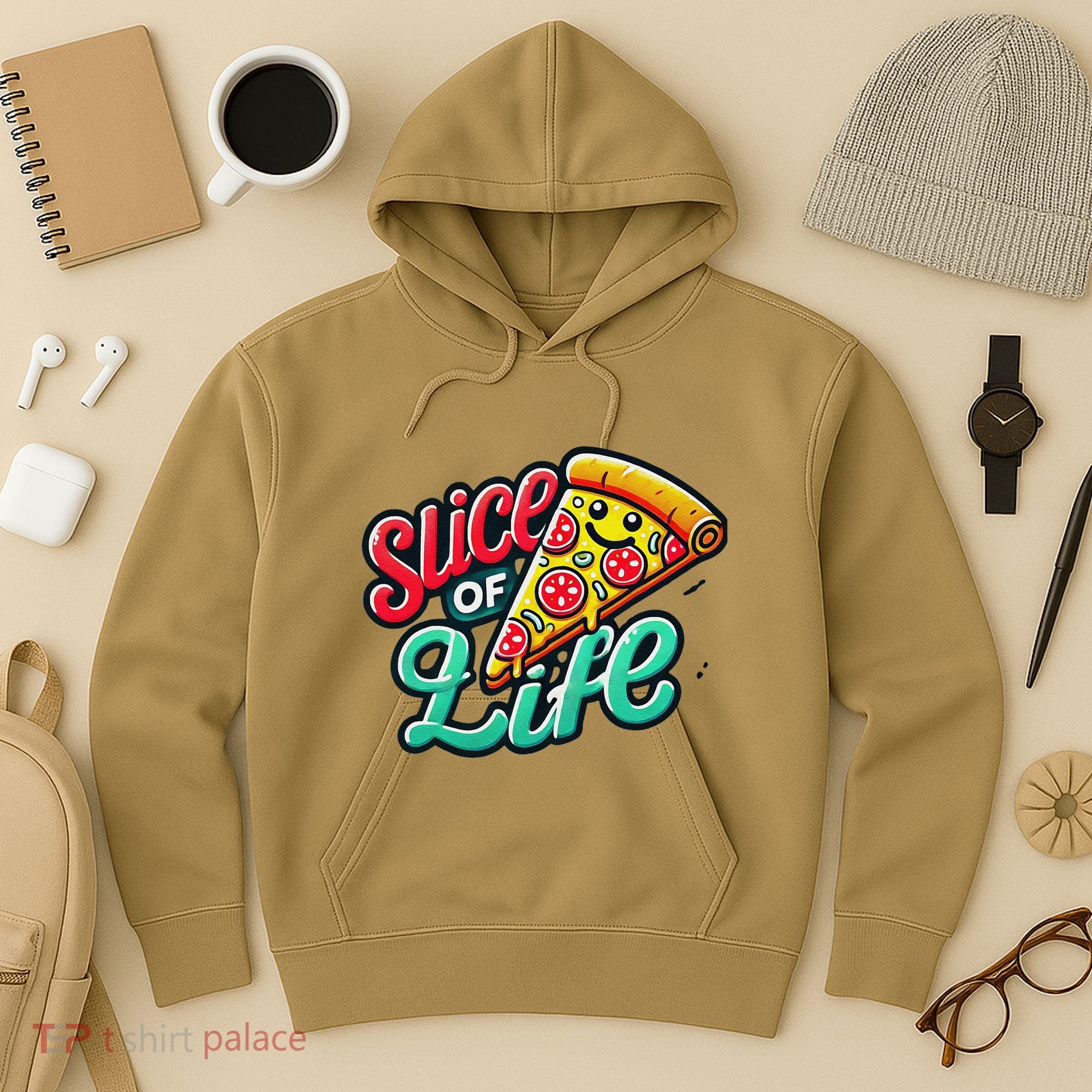 Slice Of Life Cartoon Pizza Hoodie