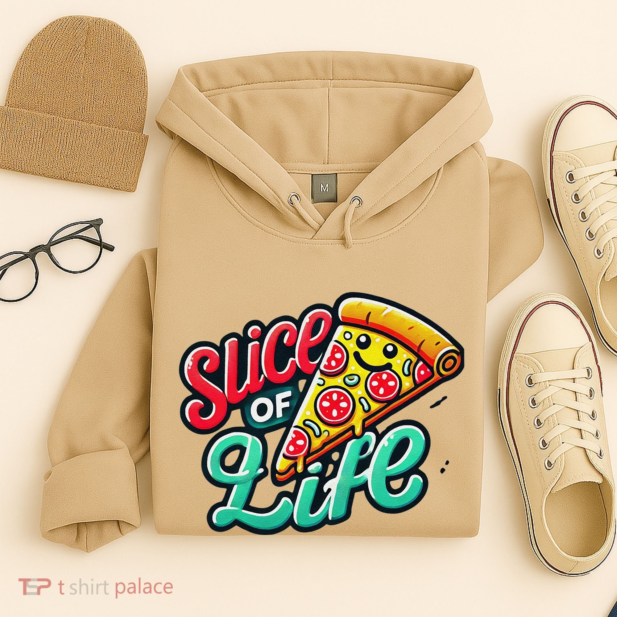 Slice Of Life Cartoon Pizza Hoodie