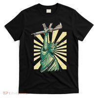 Statue Of Liberty Ar 15 Gun Loving American T-Shirt thumb 0