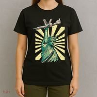 Statue Of Liberty Ar 15 Gun Loving American T-Shirt thumb 4