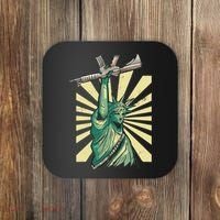 Statue Of Liberty Ar 15 Gun Loving American Coaster thumb 0