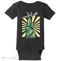 Statue Of Liberty Ar 15 Gun Loving American Baby Bodysuit thumb 0