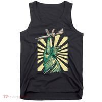Statue Of Liberty Ar 15 Gun Loving American Tank Top thumb 0