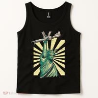 Statue Of Liberty Ar 15 Gun Loving American Tank Top thumb 2