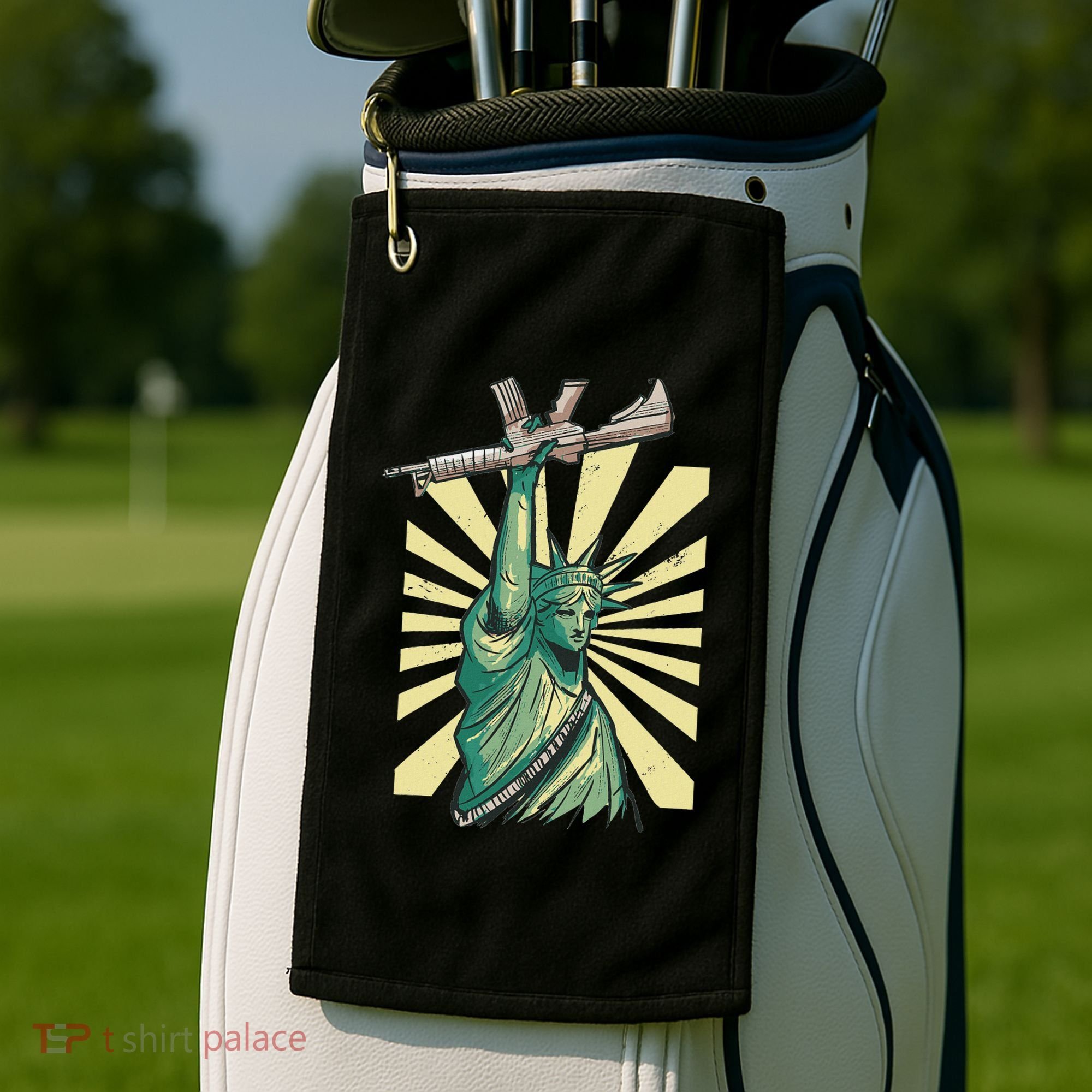 Statue Of Liberty Ar 15 Gun Loving American Golf Towel