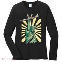 Statue Of Liberty Ar 15 Gun Loving American Women's Long Sleeve Shirt thumb 0