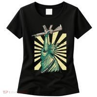 Statue Of Liberty Ar 15 Gun Loving American Women's T-Shirt thumb 0