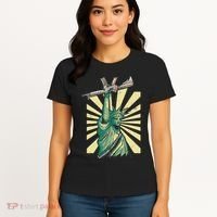 Statue Of Liberty Ar 15 Gun Loving American Women's T-Shirt thumb 4