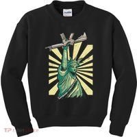 Statue Of Liberty Ar 15 Gun Loving American Kids Sweatshirt thumb 0