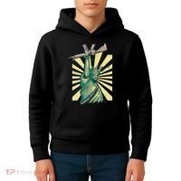 Statue Of Liberty Ar 15 Gun Loving American Kids Hoodie thumb 4