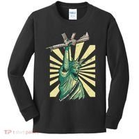 Statue Of Liberty Ar 15 Gun Loving American Kids Long Sleeve Shirt thumb 0