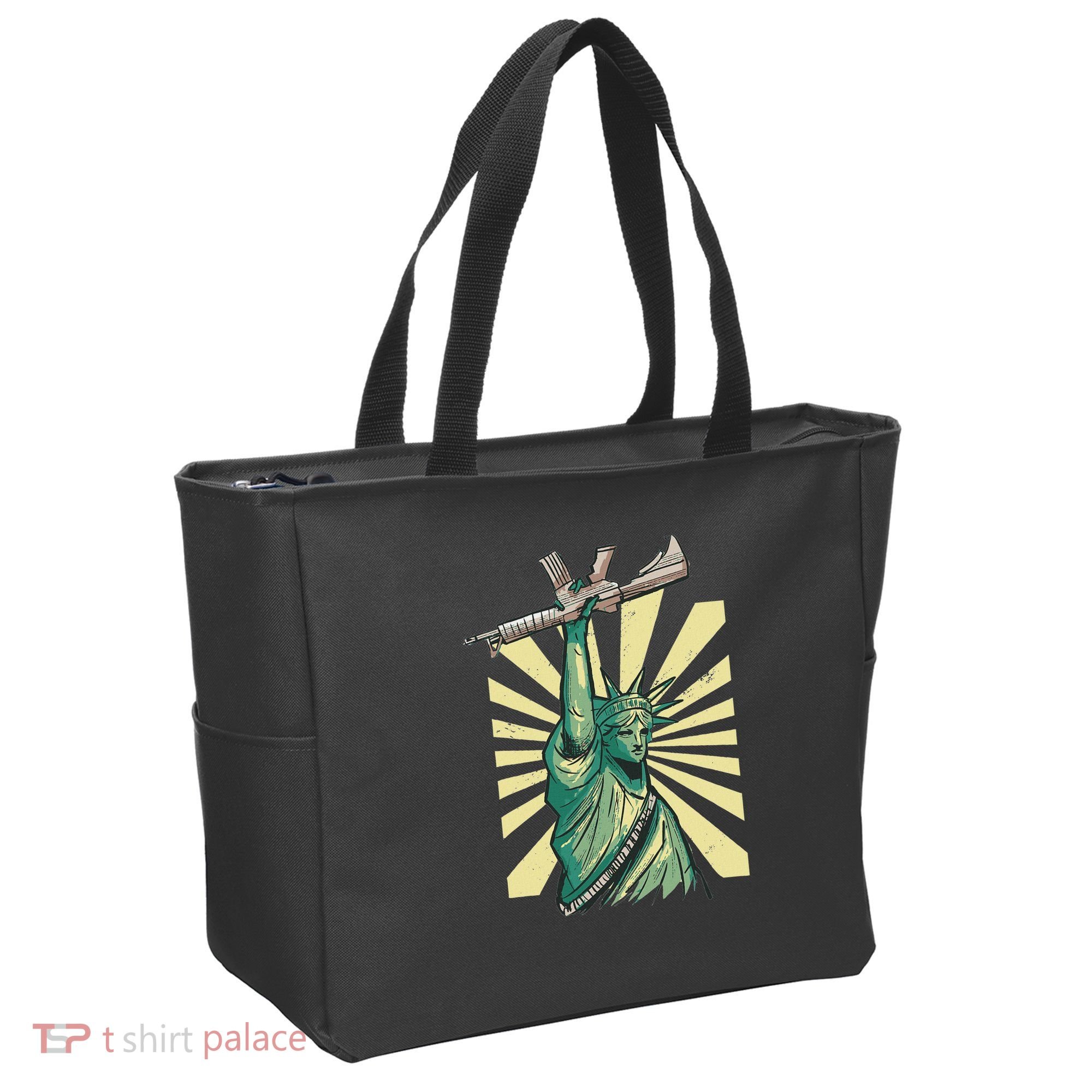 Statue Of Liberty Ar 15 Gun Loving American Tote Bag
