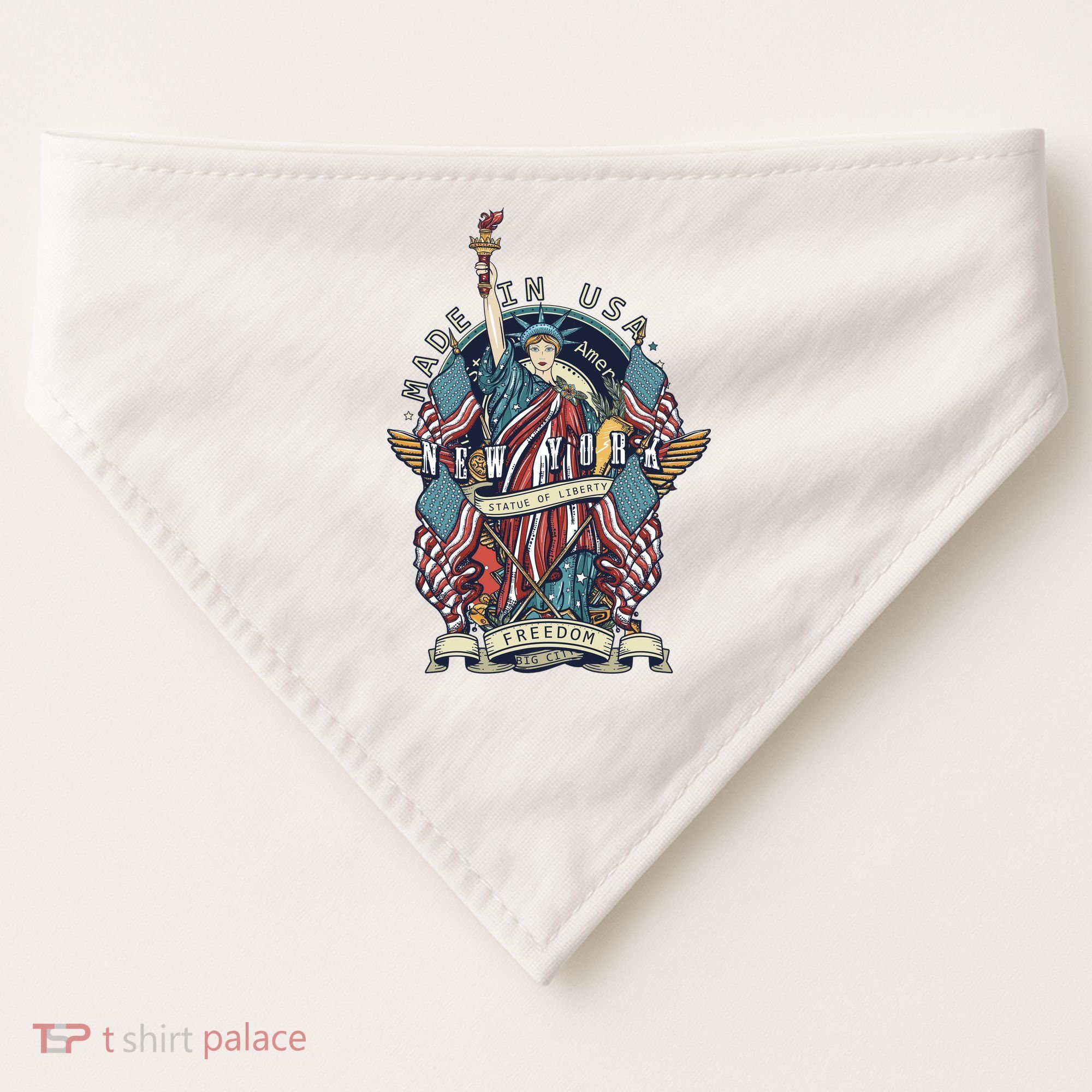 Statue Of Liberty New York Art USA-Made Doggie Bandana
