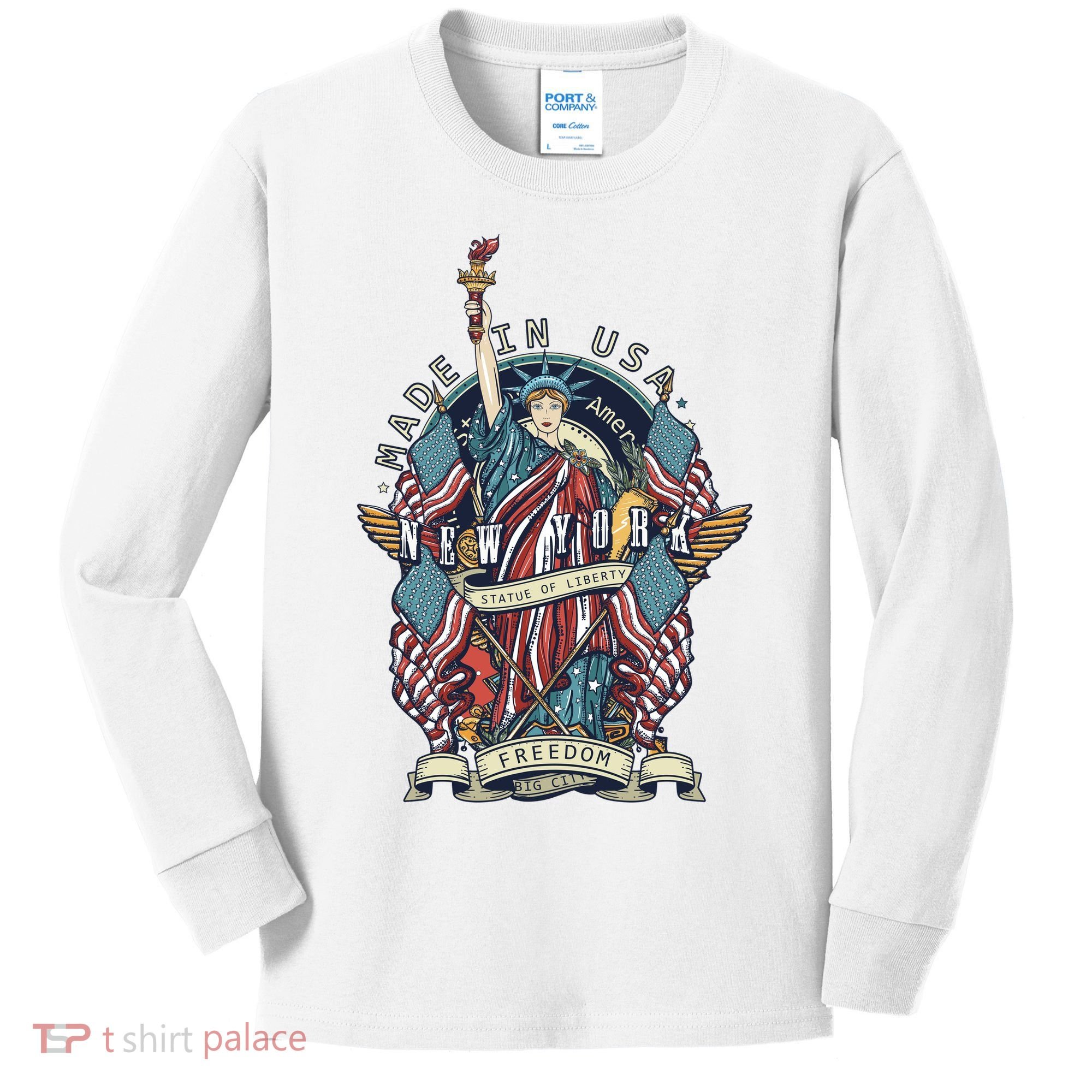 Statue Of Liberty New York Art Kids Long Sleeve Shirt