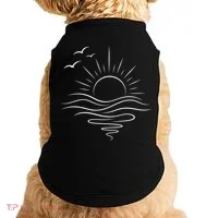 Sun Ocean Linear Graphic Boho Summer Beach Doggie Tank thumb 0