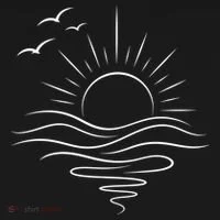 Sun Ocean Linear Graphic Boho Summer Beach Doggie Tank thumb 4