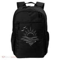 Sun Ocean Linear Graphic Boho Summer Beach Backpack thumb 0