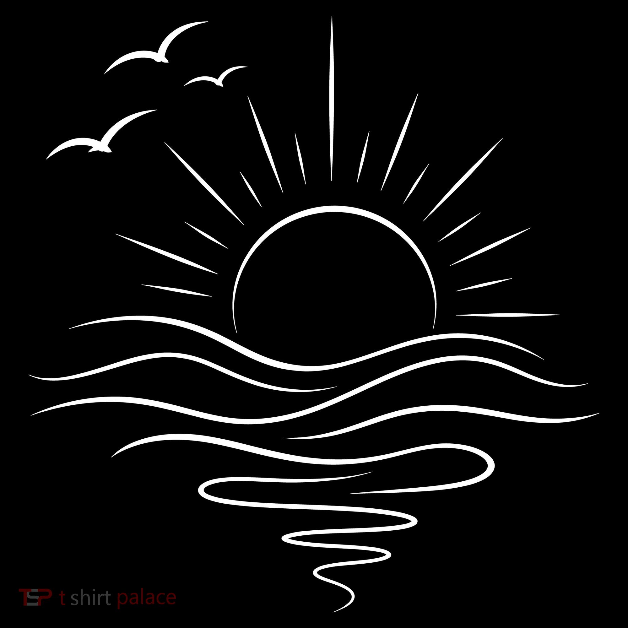 Sun Ocean Linear Graphic Boho Summer Beach Coaster