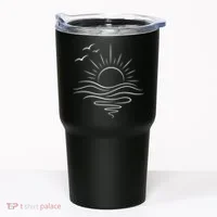 Sun Ocean Linear Graphic Boho Summer Beach Tumbler thumb 0