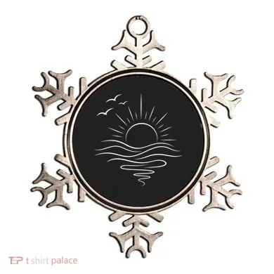 Sun Ocean Linear Graphic Boho Summer Beach Ornament