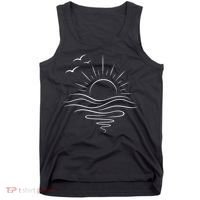 Sun Ocean Linear Graphic Boho Summer Beach Tank Top thumb 0