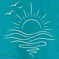 Sun Ocean Linear Graphic Boho Summer Beach Kids T-Shirt thumb 2