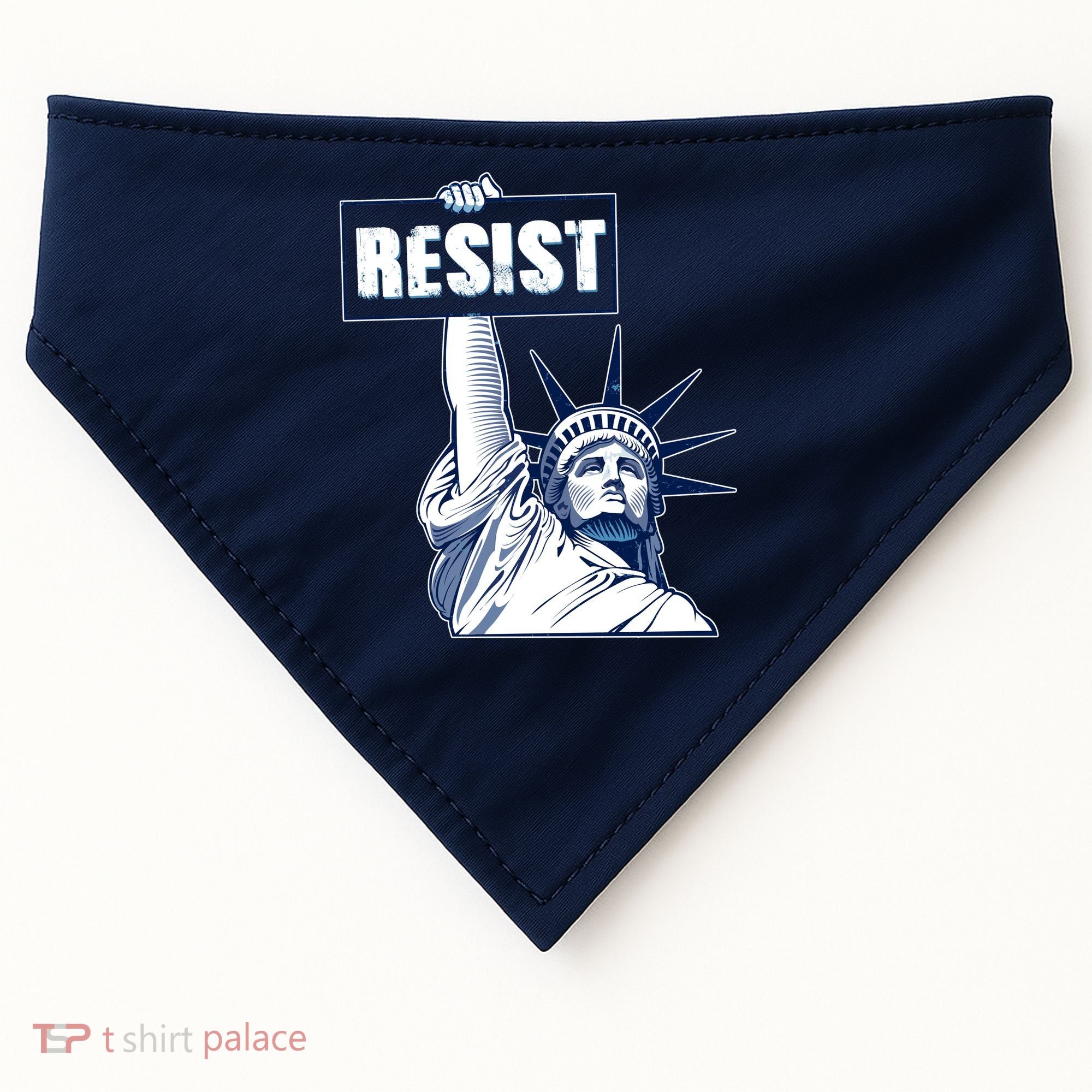 Statue of Liberty Resist Protest Fight USA-Made Doggie Bandana