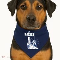 Statue of Liberty Resist Protest Fight USA-Made Doggie Bandana thumb 1