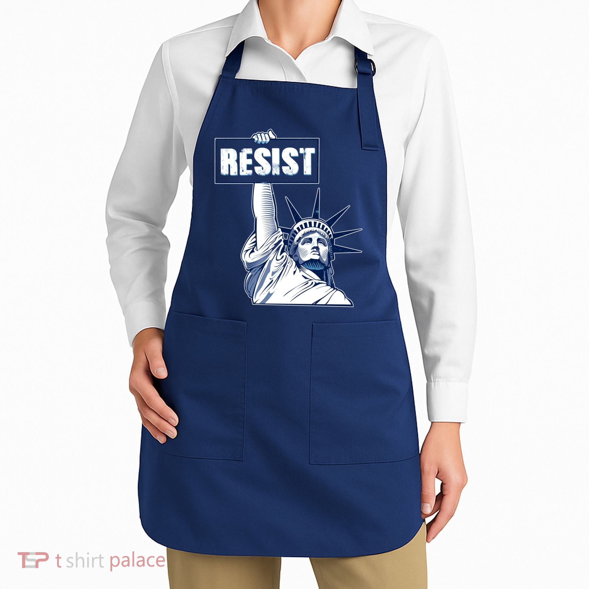 Statue of Liberty Resist Protest Fight Apron
