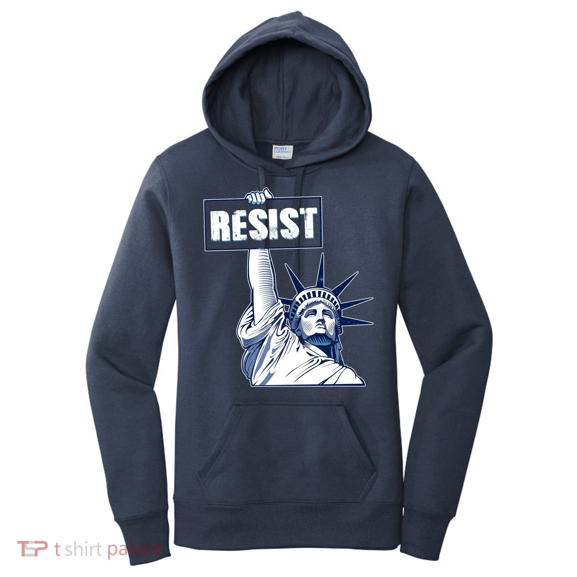Statue of Liberty Resist Protest Fight Women's Hoodie